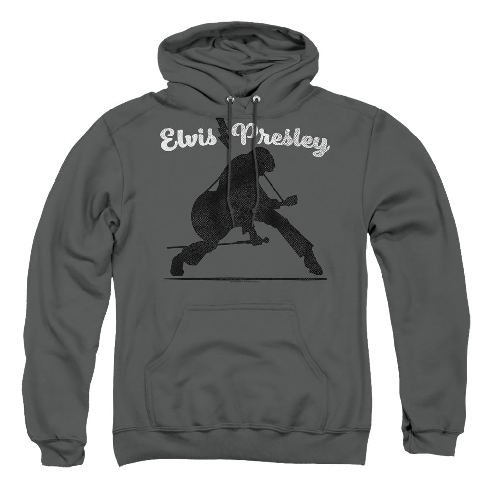Elvis Presley Overprint Mens Hoodie Charcoal Officially Licensed
