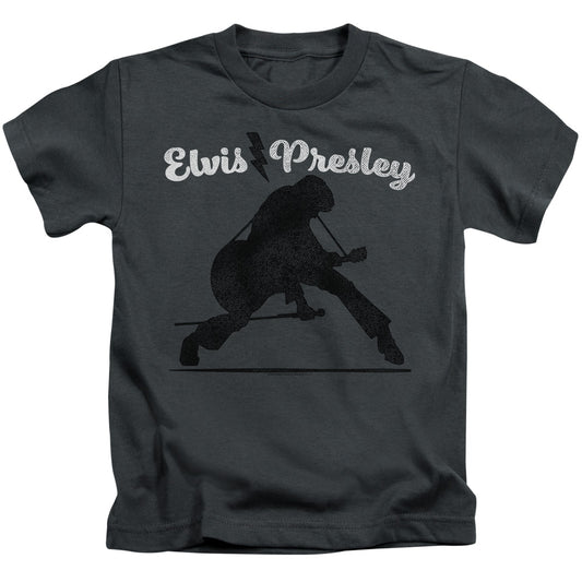 Elvis Presley Overprint Juvenile Kids Youth T Shirt Charcoal 