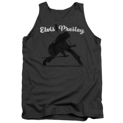 Elvis Presley Overprint Mens Tank Top Shirt Charcoal