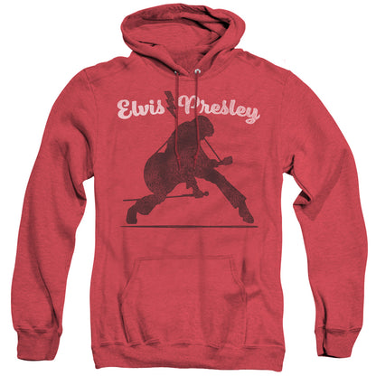 Elvis Presley Overprint Heather Mens Hoodie Red