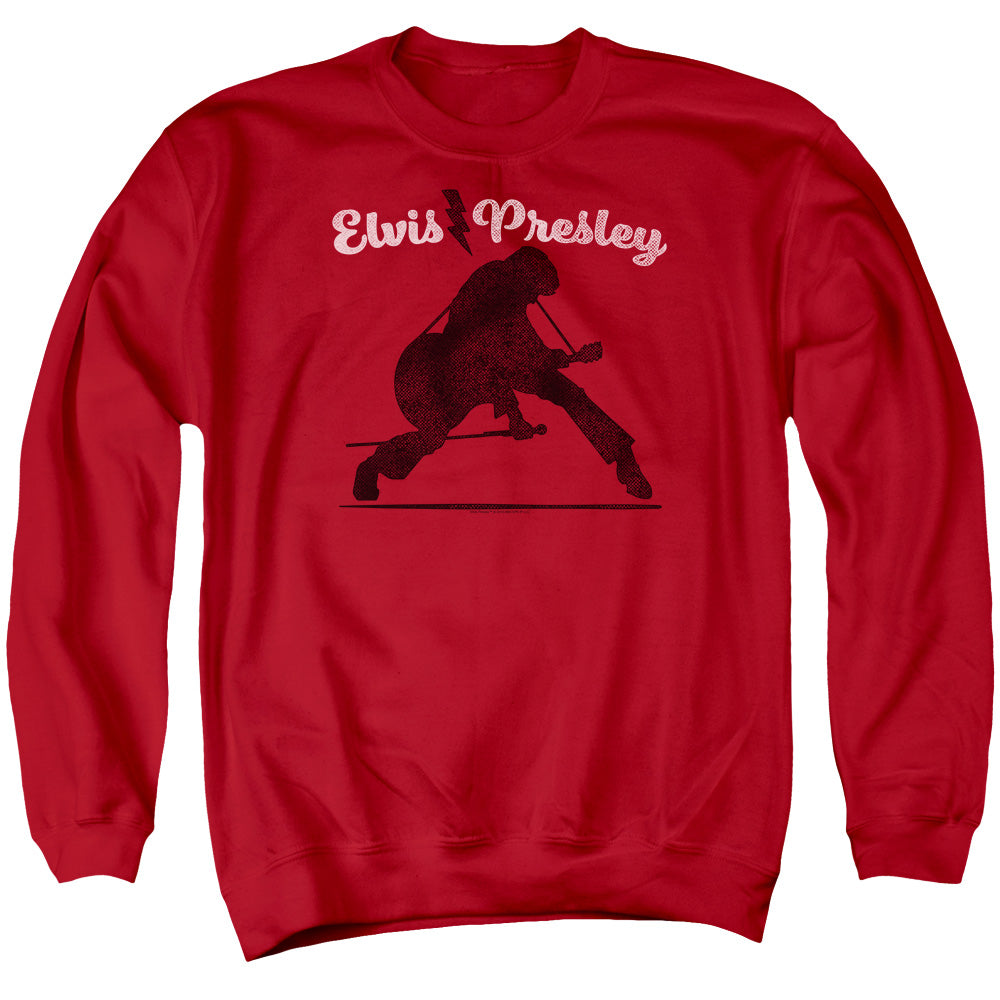 Elvis Presley Overprint Mens Crewneck Sweatshirt Red