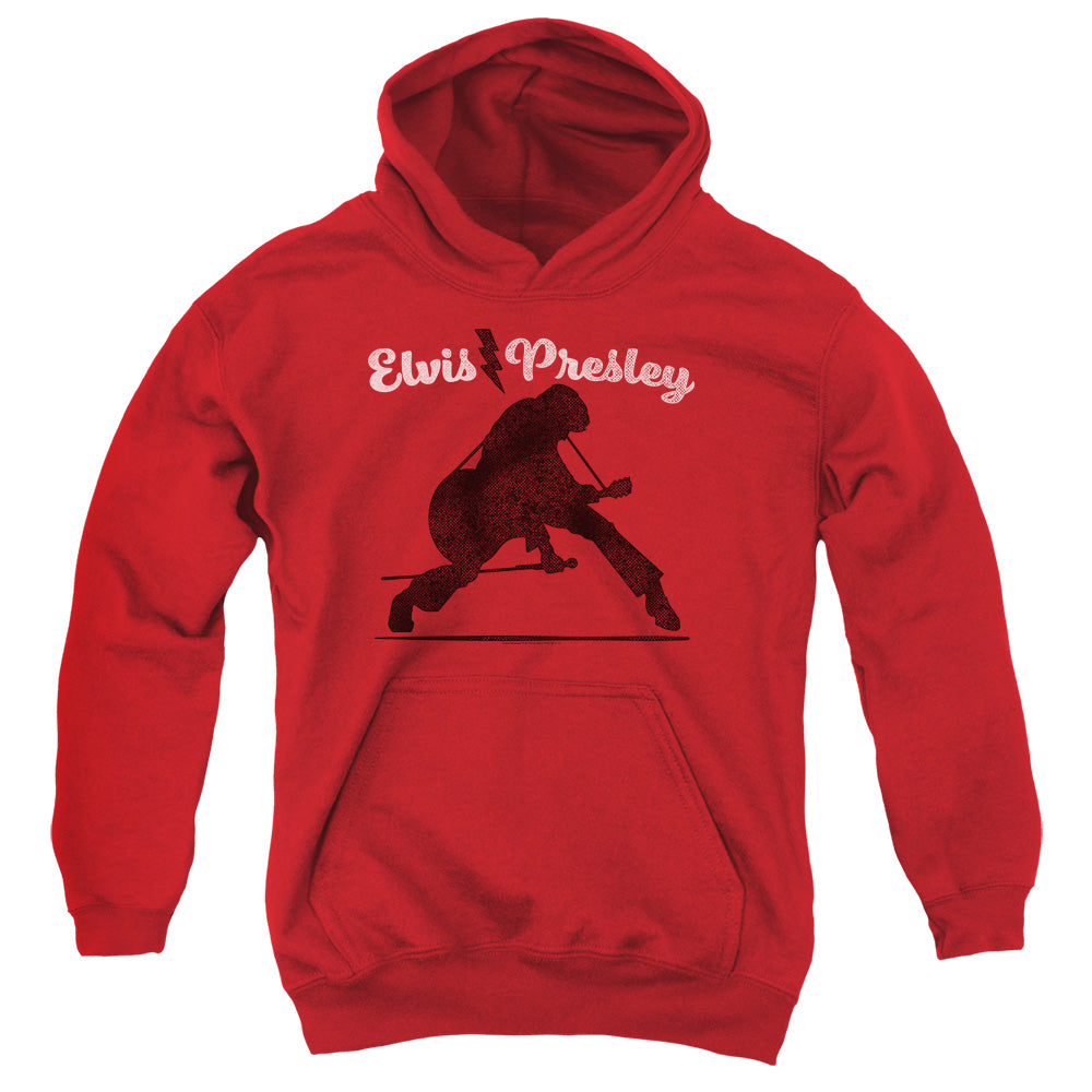 Elvis Presley Overprint Kids Youth Hoodie Red