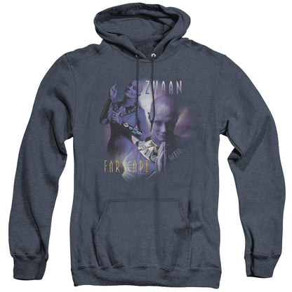 Farscape Zhaan Mens Heather Hoodie Navy Officially Licensed