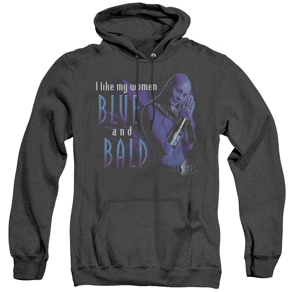 Farscape Blue And Bald Mens Heather Hoodie Black Officially Licensed