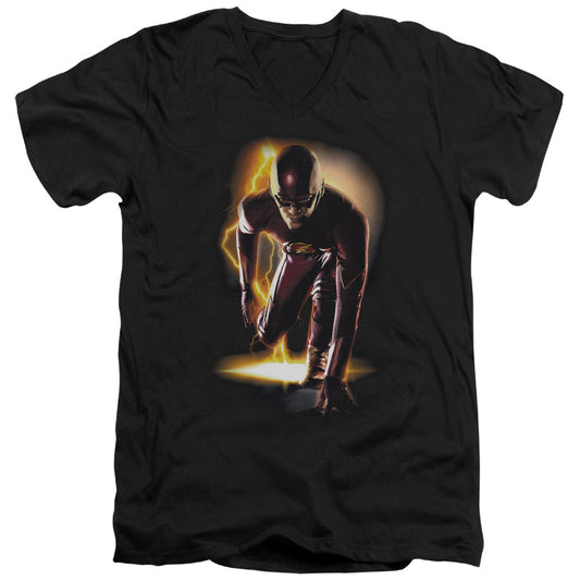 The Flash Ready Mens Slim Fit V-Neck T Shirt Black