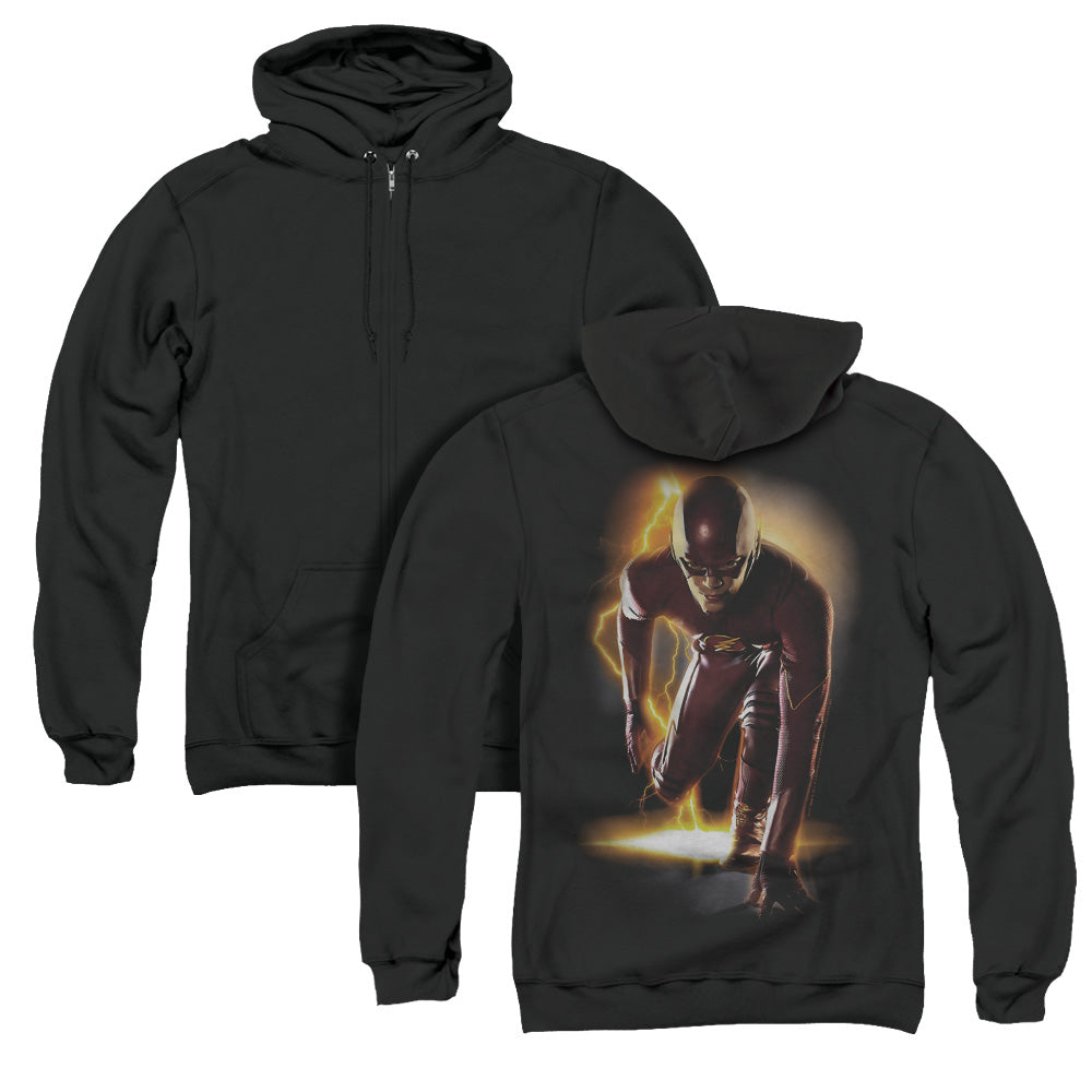 The Flash Ready Back Print Zipper Mens Hoodie Black