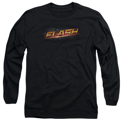 The Flash Logo Mens Long Sleeve Shirt Black Officially Licensed