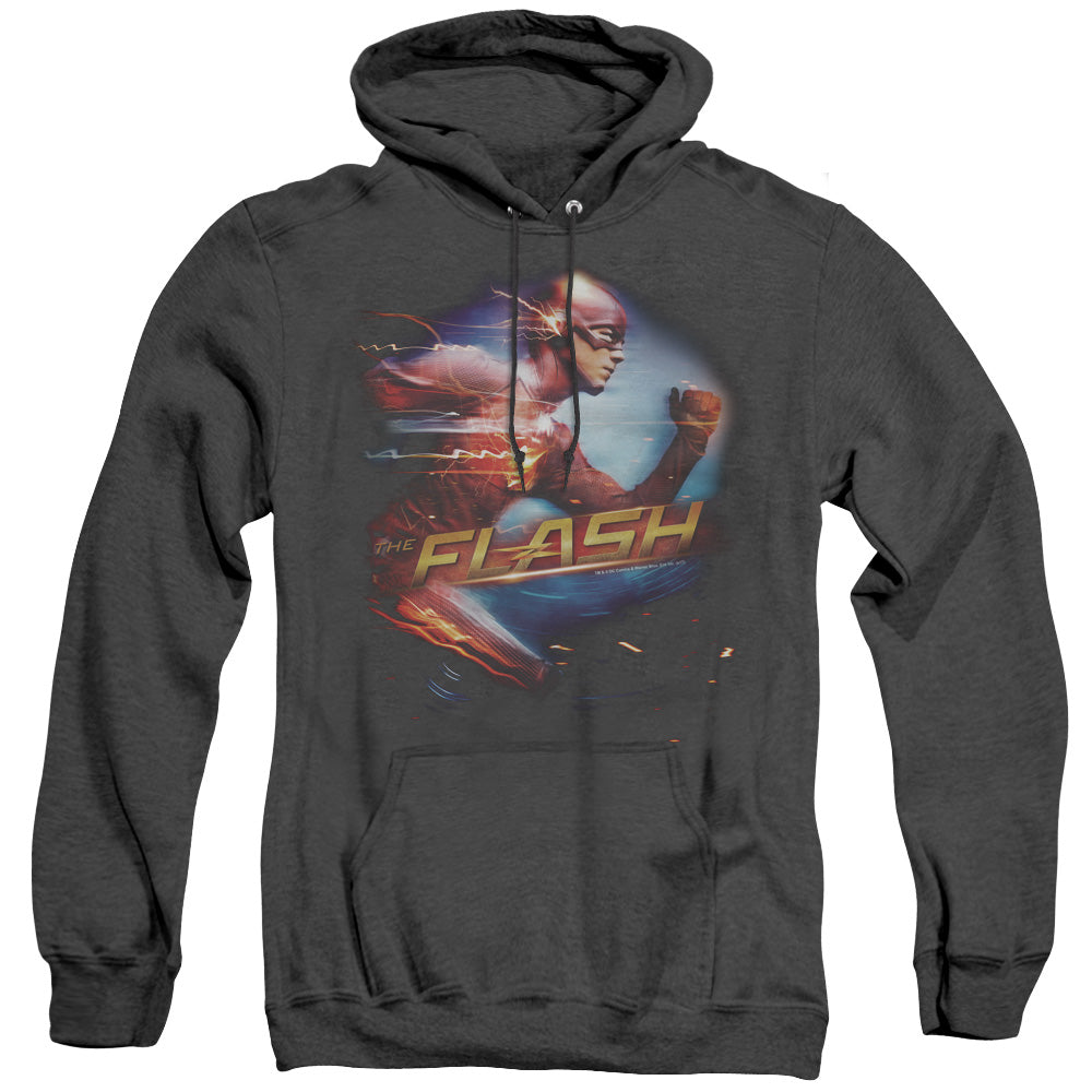 The Flash Fastest Man Mens Heather Hoodie Black