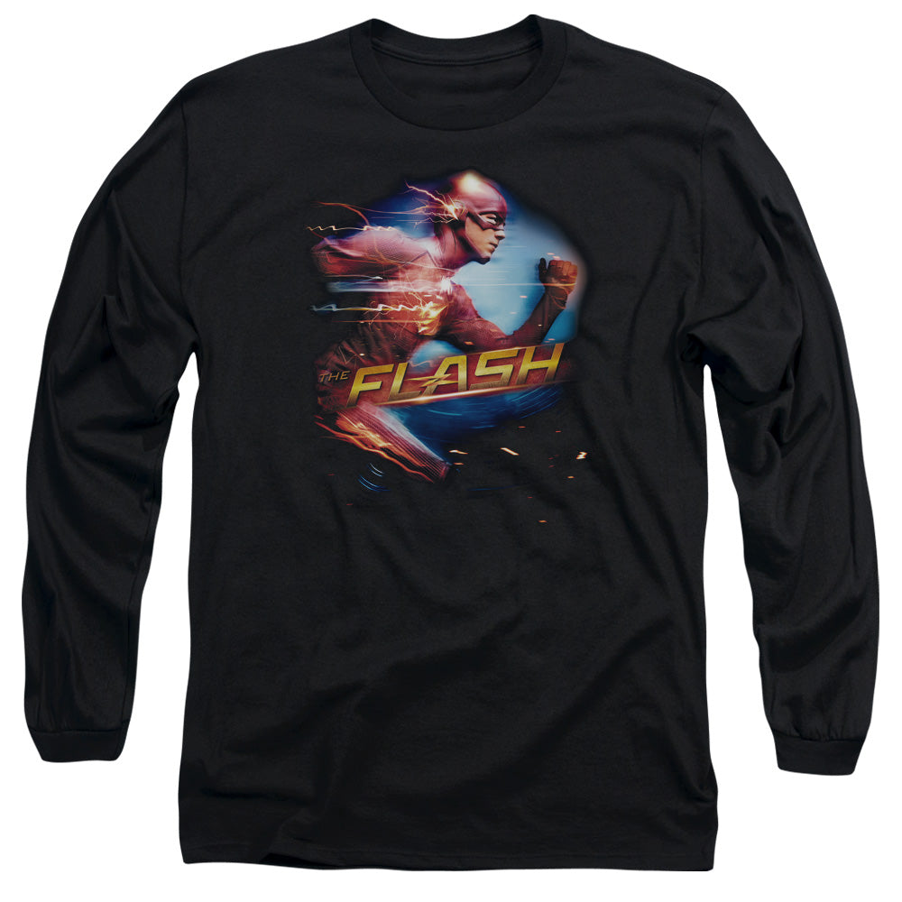 The Flash Fastest Man Mens Long Sleeve Shirt Black