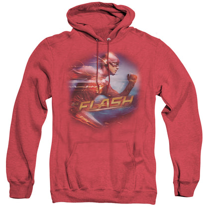 The Flash Fastest Man Mens Heather Hoodie Red