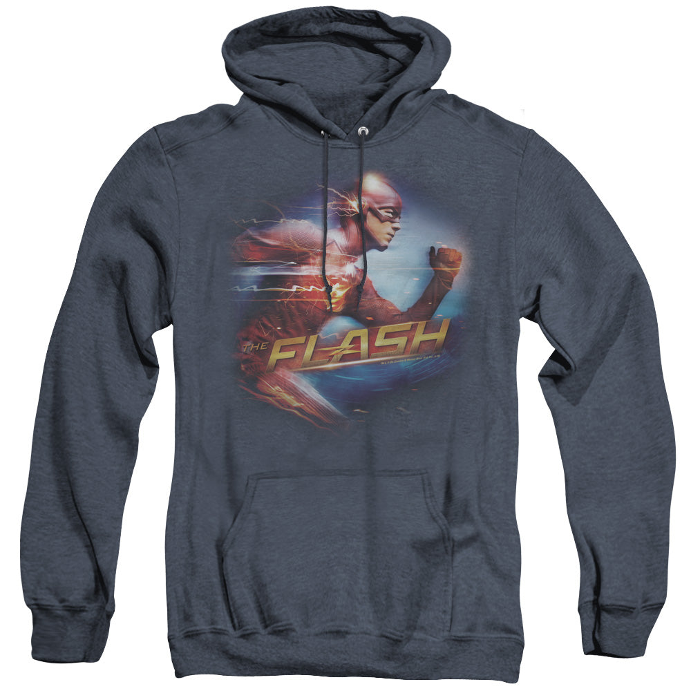 The Flash Fastest Man Mens Heather Hoodie Navy