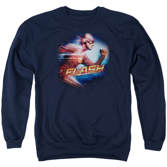 The Flash Fastest Man Mens Crewneck Sweatshirt Navy