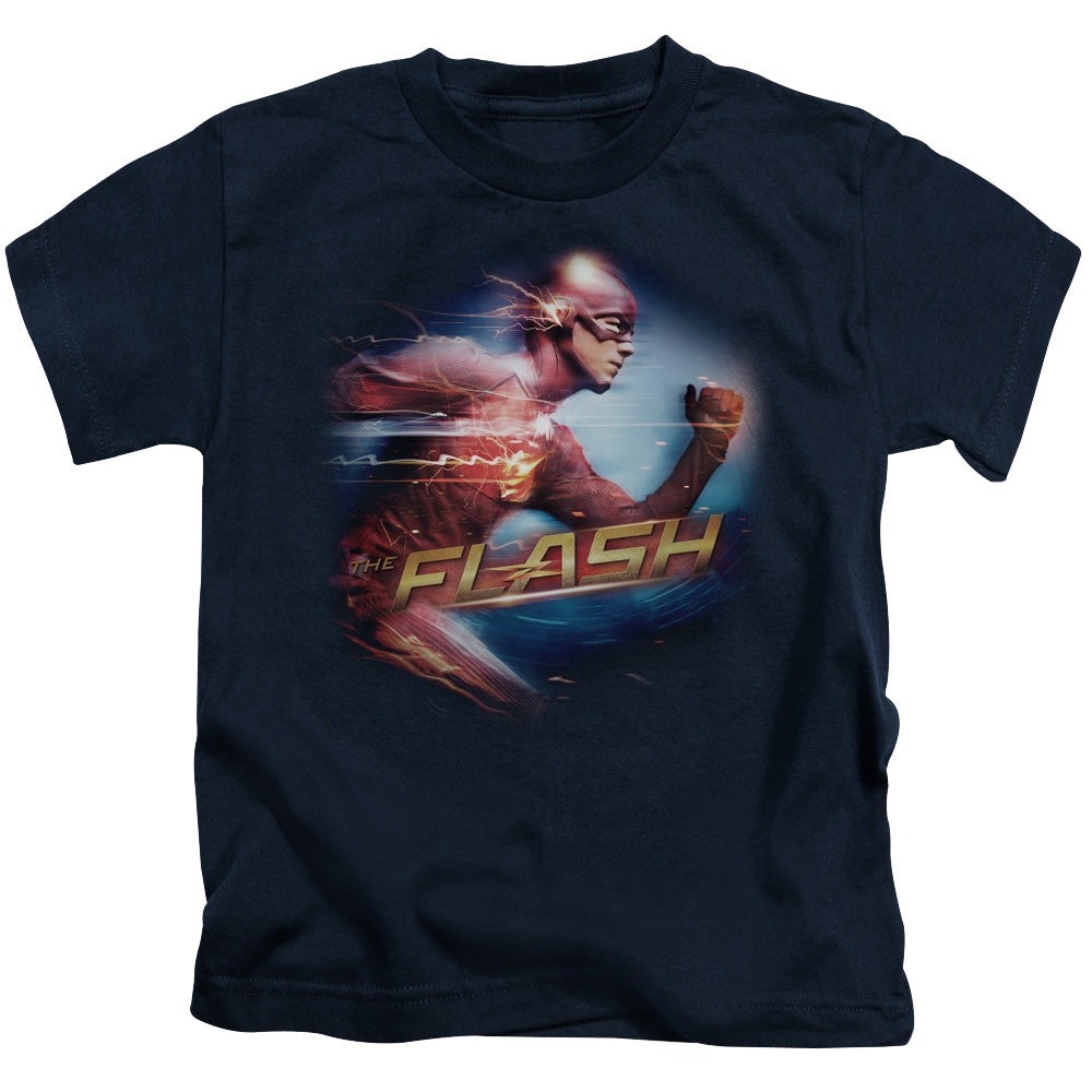 The Flash Fastest Man Juvenile Kids Youth T Shirt Navy