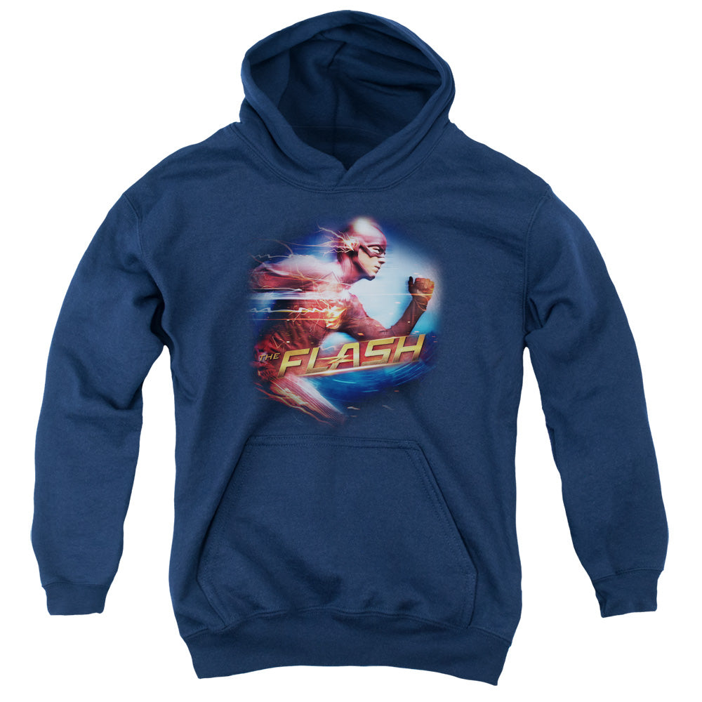 The Flash Fastest Man Kids Youth Hoodie Navy