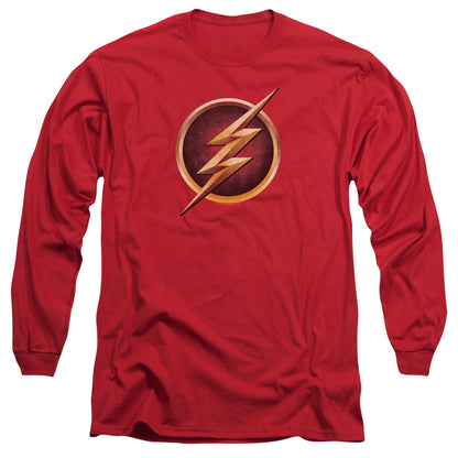 The Flash Chest Logo Mens Long Sleeve Shirt Red