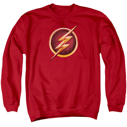 The Flash Chest Logo Mens Crewneck Sweatshirt Red