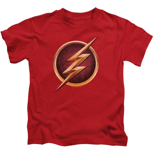 The Flash Chest Logo Juvenile Kids Youth T Shirt Red