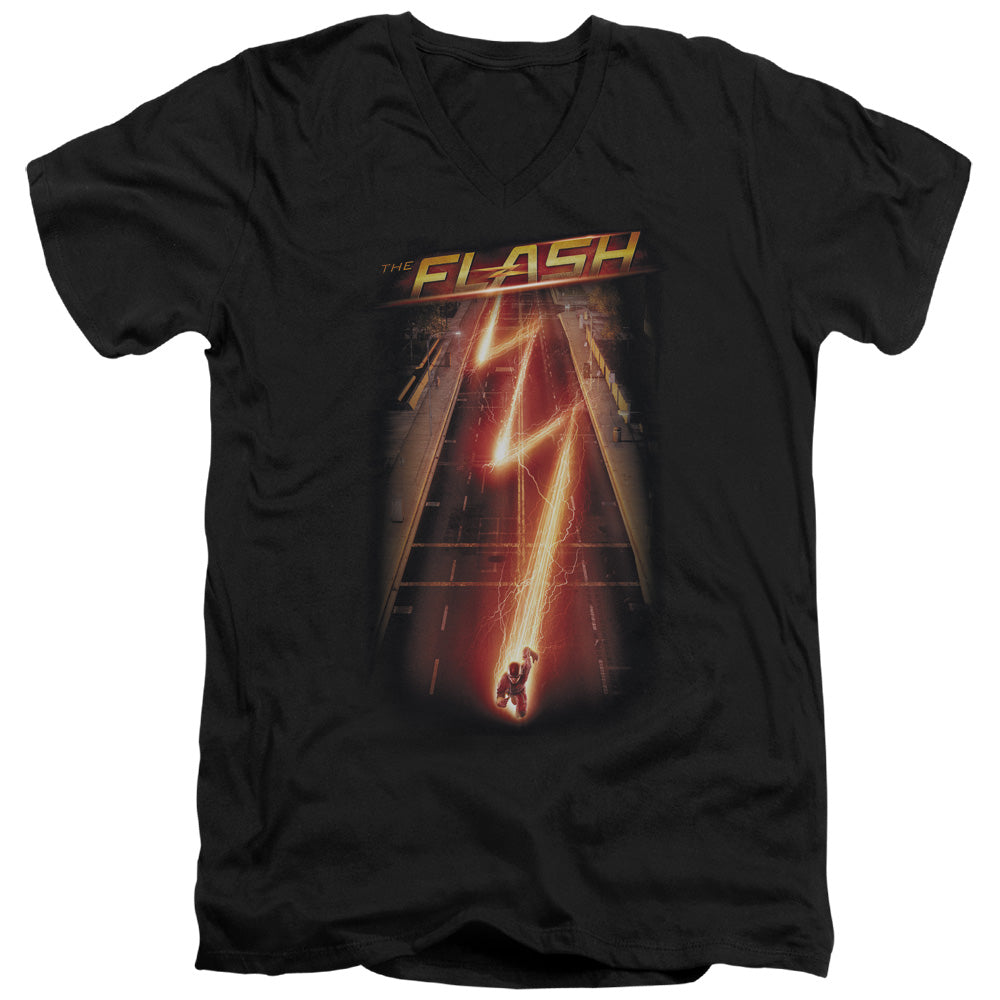 The Flash Flash Ave Mens Slim Fit V-Neck T Shirt Black