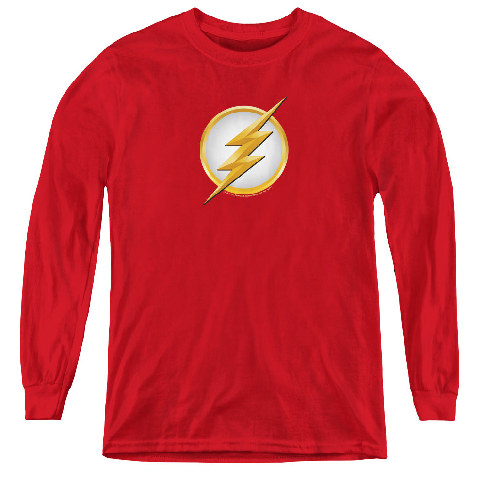 Flash New Logo Long Sleeve Kids Youth T Shirt Red