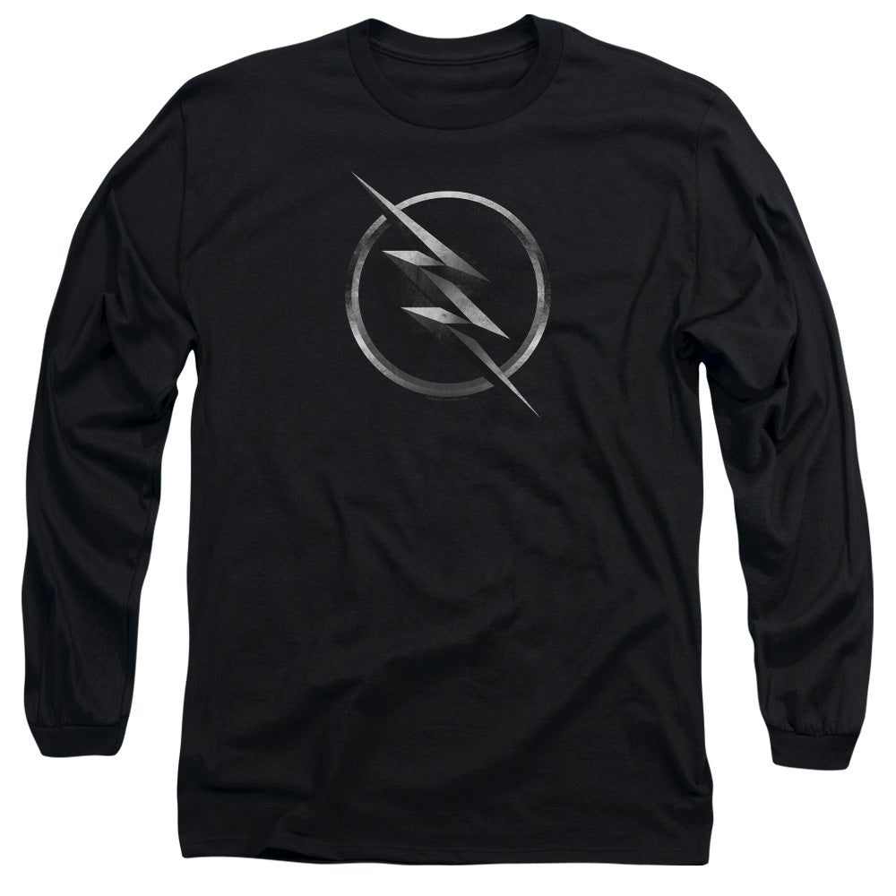 Flash Zoom Logo Mens Long Sleeve Shirt Black