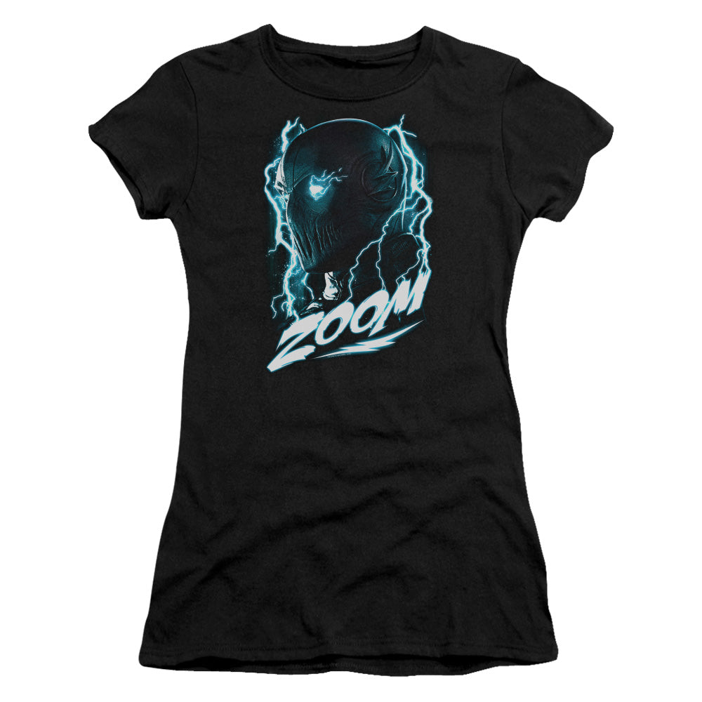 Flash Zoom Junior Sheer Cap Sleeve Womens T Shirt Black