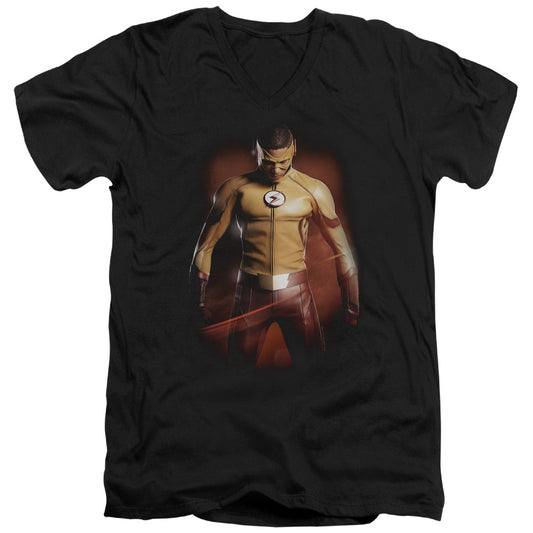 Flash Kid Flash Mens Slim Fit V-Neck T Shirt Black