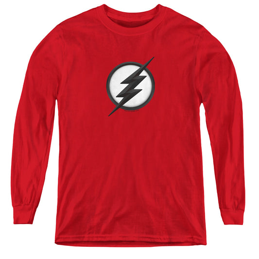 Flash Jesse Quick Logo Long Sleeve Kids Youth T Shirt Red