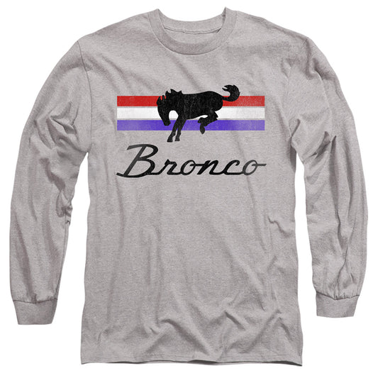 Ford Bronco Bronco Stripes Mens Long Sleeve Shirt Athletic Heather