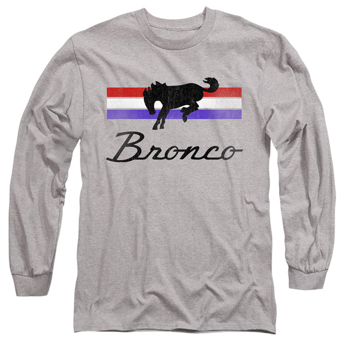 Ford Bronco Bronco Stripes Mens Long Sleeve Shirt Athletic Heather