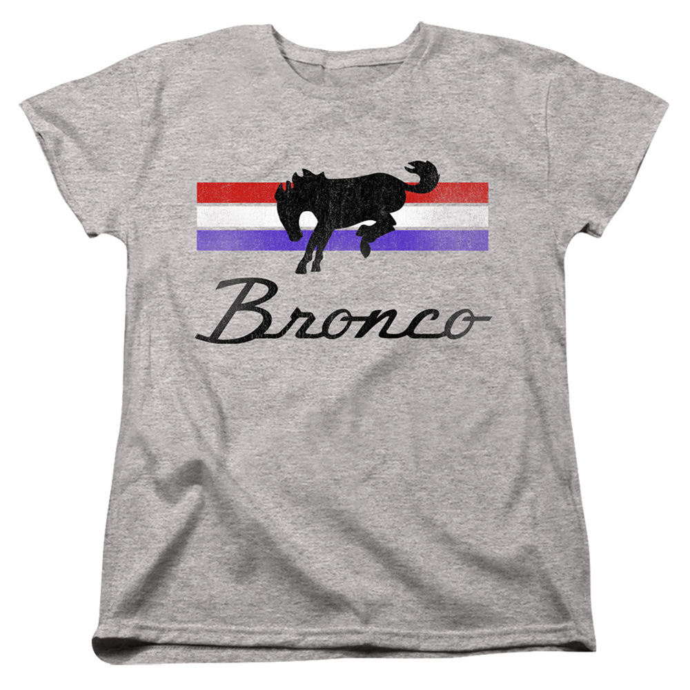 Ford Bronco Bronco Stripes Womens T Shirt Athletic Heather