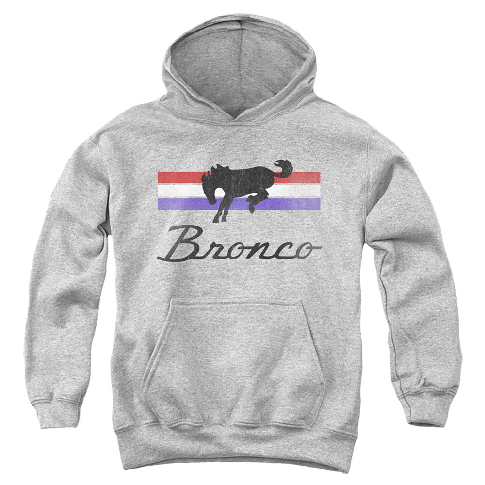 Ford Bronco Bronco Stripes Kids Youth Hoodie Athletic Heather