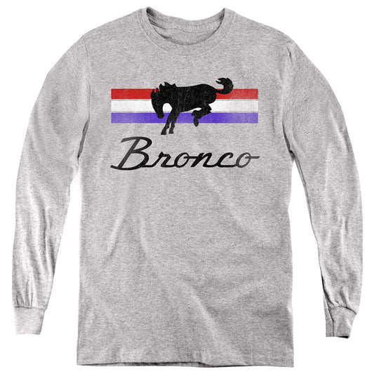 Ford Bronco Bronco Stripes Youth Long Sleeve Athletic Heather