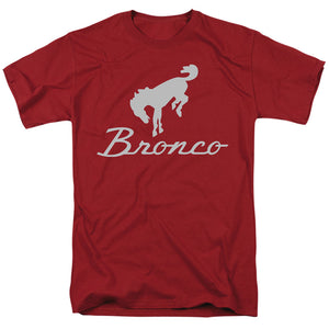 Ford Bronco Chrome Bronco Logo Mens T Shirt Cardinal