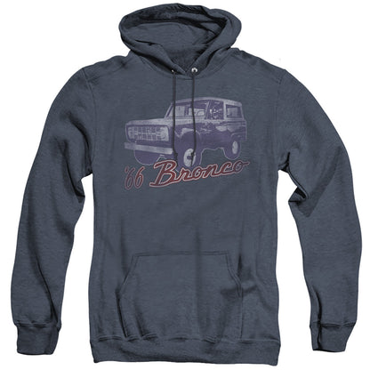 Ford Bronco 66 Bronco Classic Mens Heather Hoodie Navy Officially Licensed