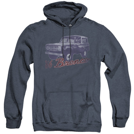 Ford Bronco 66 Bronco Classic Mens Heather Hoodie Navy Officially Licensed