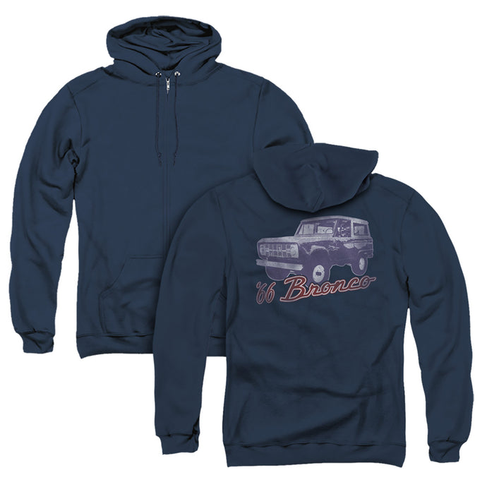 Ford Bronco 66 Bronco Classic (Front Back Print) Adult Zipper Hoodie Navy