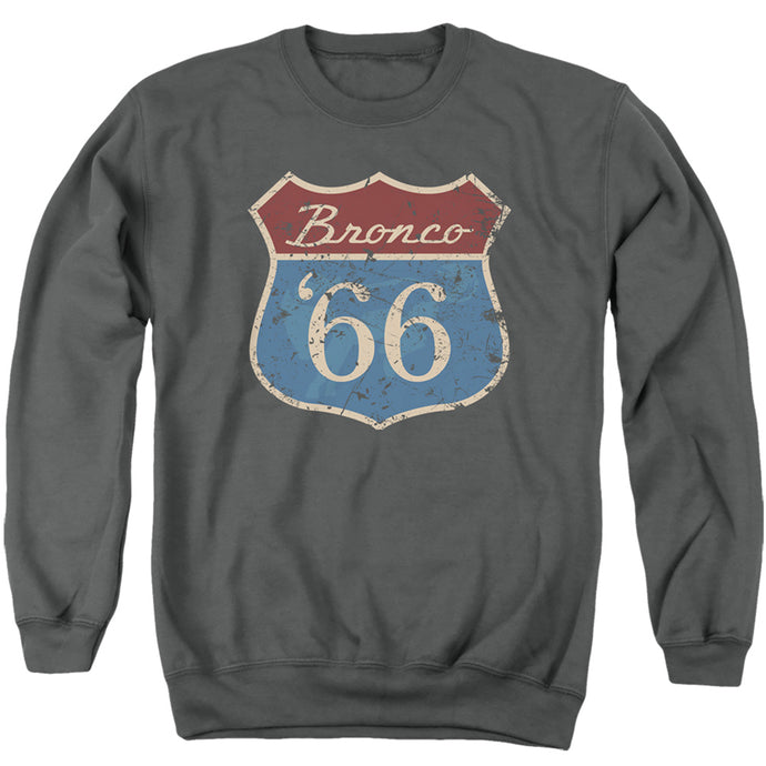 Ford Bronco Route 66 Bronco Mens Crewneck Sweatshirt Charcoal