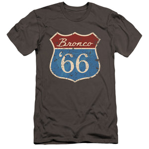 Ford Bronco Route 66 Bronco Premium Bella Canvas Slim Fit Mens T Shirt Charcoal