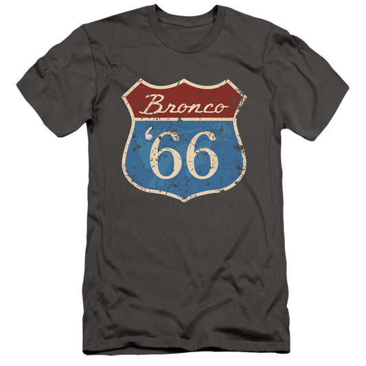 Ford Bronco Route 66 Bronco Slim Fit Mens T Shirt Charcoal