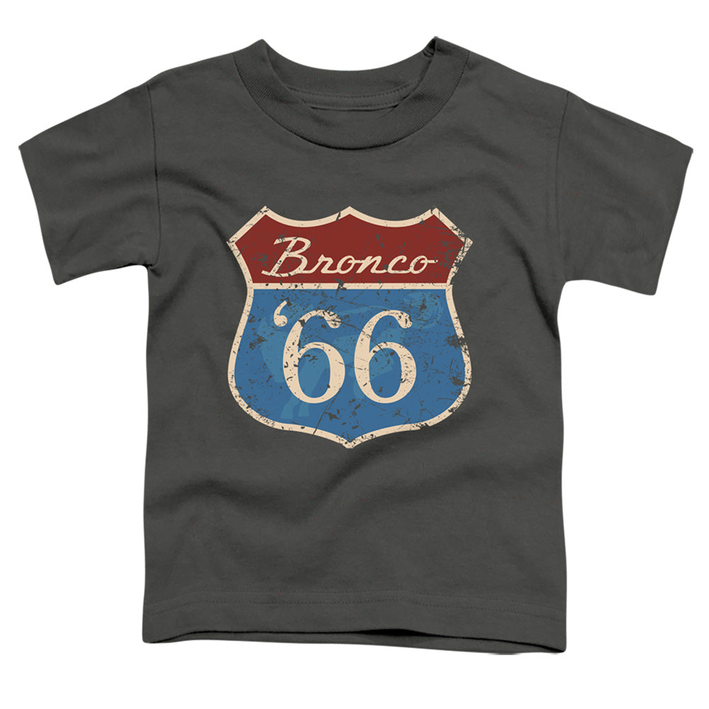 Ford Bronco Route 66 Bronco Toddler Kids Youth T Shirt Charcoal