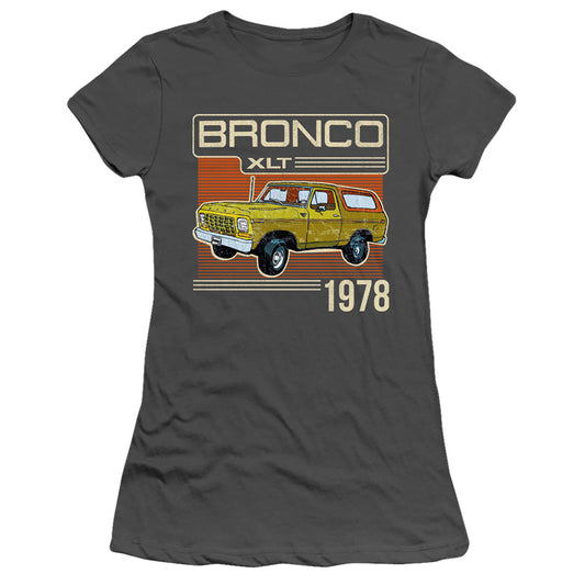 Ford Bronco Bronco 1978 Junior Sheer Cap Sleeve Womens T Shirt Charcoal