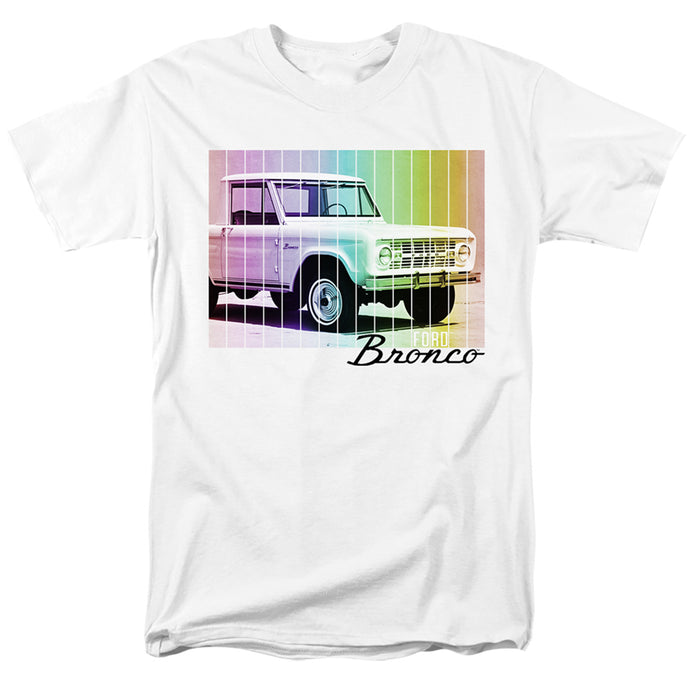 Ford Bronco Retro Rainbow Mens T Shirt White