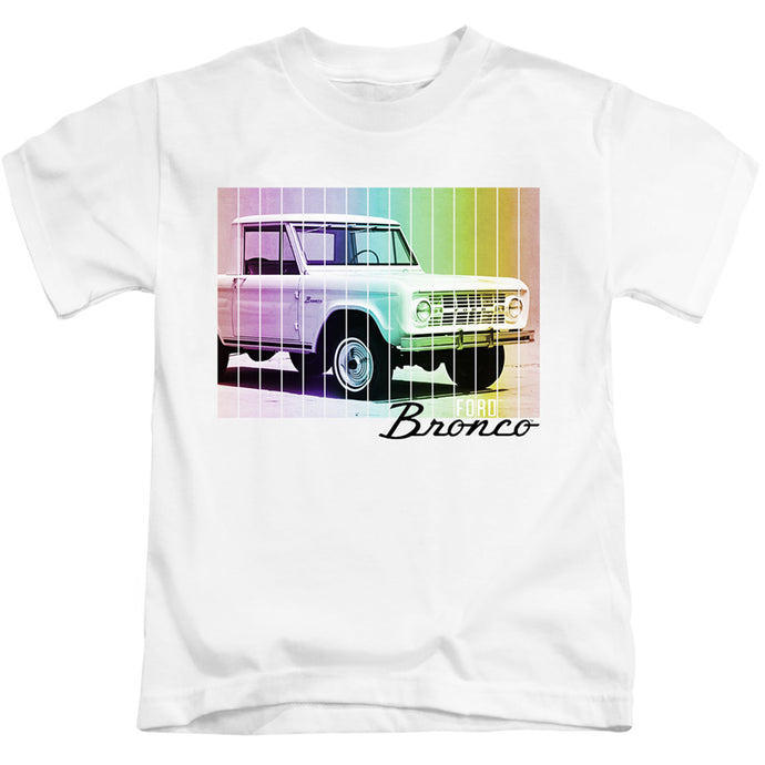 Ford Bronco Retro Rainbow Juvenile Kids Youth T Shirt White