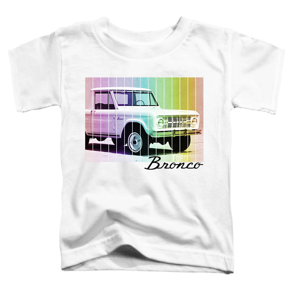 Ford Bronco Retro Rainbow Toddler Kids Youth T Shirt White