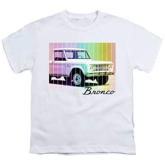 Ford Bronco Retro Rainbow Kids Youth T Shirt White