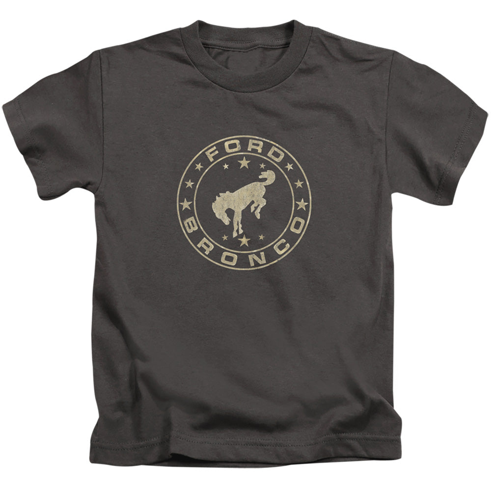 Ford Bronco Vintage Star Bronco Juvenile Kids Youth T Shirt Charcoal