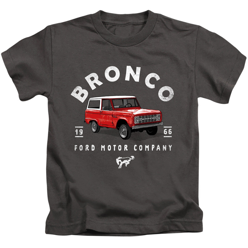 Ford Bronco Bronco Illustrated Juvenile Kids Youth T Shirt Charcoal