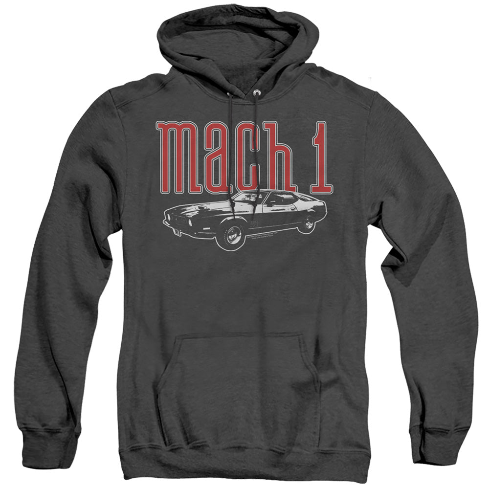 Ford Mustang Mach 1 Mens Heather Hoodie Black Officially Licensed