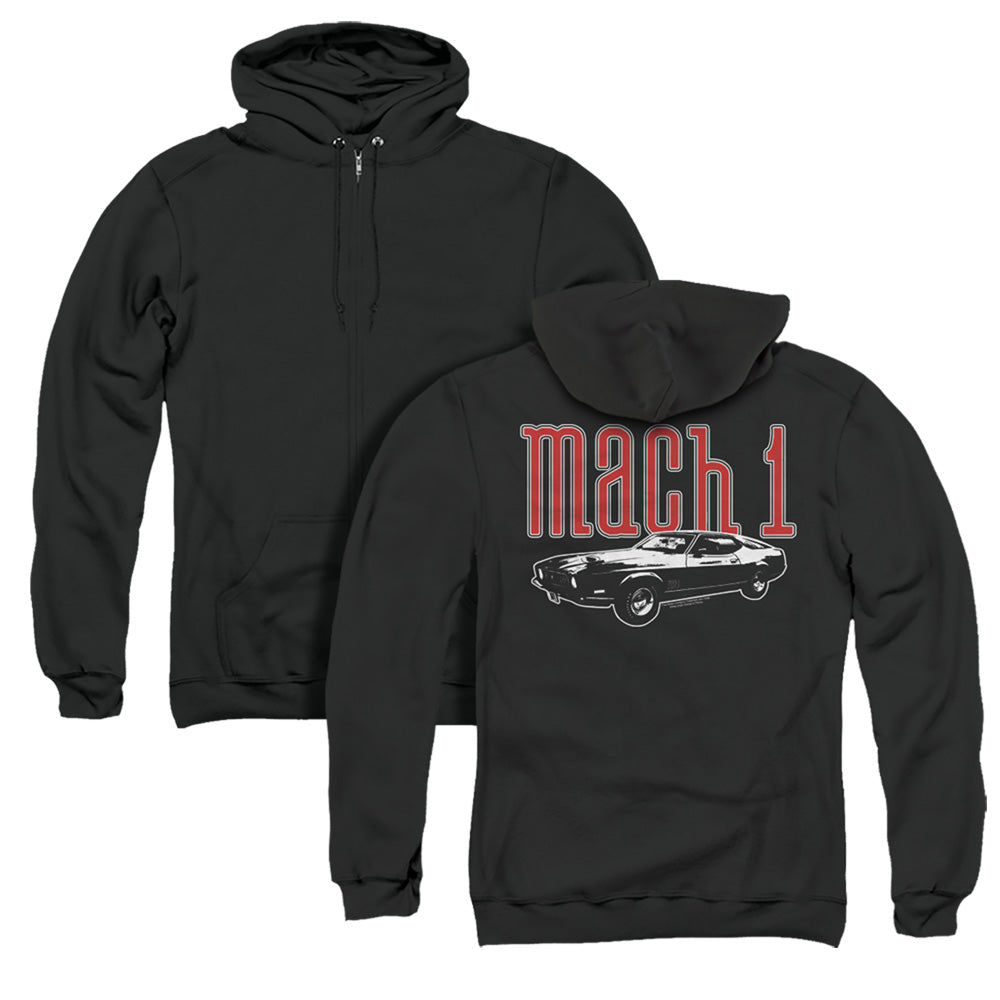 Ford Mustang Mach 1 (Front Back Print) Adult Zipper Hoodie Black