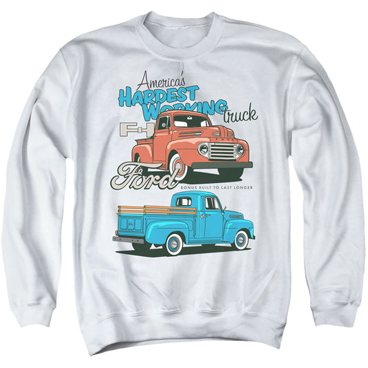 Ford Trucks Hardest Working Mens Crewneck Sweatshirt White